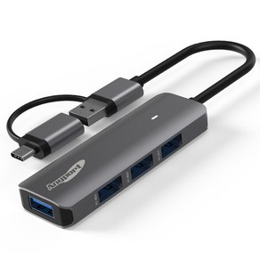 애니포트 4포트 C타입 USB 3.0 4 in 2 노트북 맥북 멀티허브 AP-TC41UH, 블랙, 1개