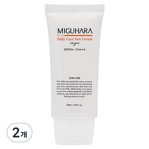 미구하라 데일리 케어 선크림 오리진 SPF50+ PA+++, 50ml, 2개