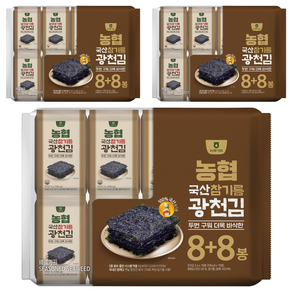 농협 참기름 광천김, 64g, 3개