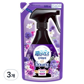 페브리즈 섬유탈취제 강력탈취 미스티크 리필, 320ml, 3개