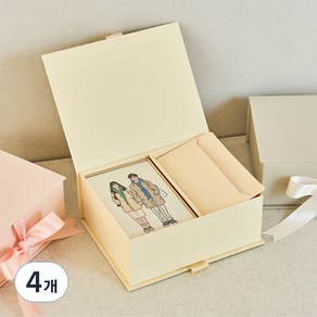 뮤니드 그레이스 파스텔 리본 선물상자, 크림, 4개