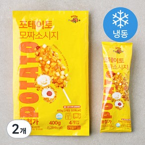 오늘의간식 포테이토 모짜소시지 핫도그 4개입 (냉동), 400g, 2개