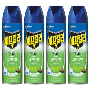 에프킬라 큐 모기 스프레이 수성 에어로졸 그린티향, 500ml, 4개