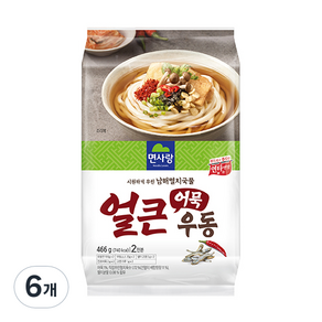 면사랑 얼큰어묵우동 2인분, 466g, 6개