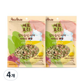 펫츠루트 셰프요리 반려견 간식, 닭가슴살 + 야채 혼합맛, 400g, 4개