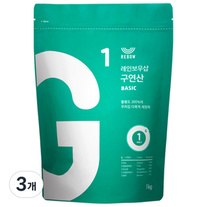 레인보우샵 구연산 베이직 소독 세정제, 1kg, 3개