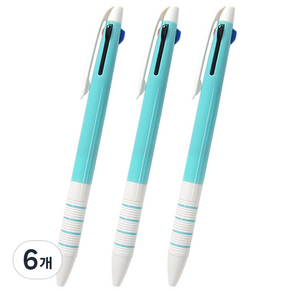 심플 3색 볼펜 0.7mm, 민트, 6개