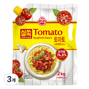 오뚜기 실쏙 토마토 스파게티소스, 2kg, 3개