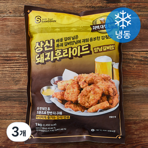 상신 돼지후라이드 양념갈비맛 (냉동), 1kg, 3개