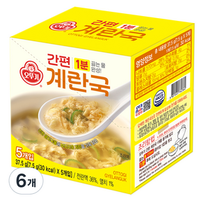 오뚜기 간편 계란국 5개입, 37.5g, 6개