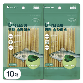 닥터조이 강아지 명태슬라이스 간식, 초록입홍합, 80g, 10개