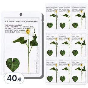 휴캄 어성초 Ph 밸런싱 미백 주름 기능성 마스크팩, 40개, 1개입