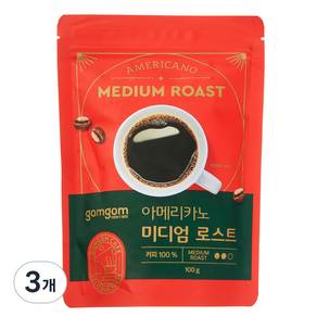 곰곰 아메리카노 미디엄 로스트, 100g, 1개입, 3개