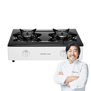 나비엔매직 가스레인지 2구 고객직접설치, GRF-1012PD(화이트), LPG