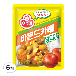 오뚜기 바몬드카레 과립형 순한맛, 1kg, 6개