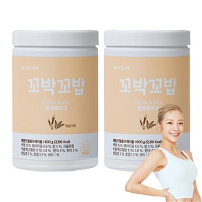 비브리브 꼬박꼬밥 한끼 쉐이크 미숫가루맛, 600g, 2개