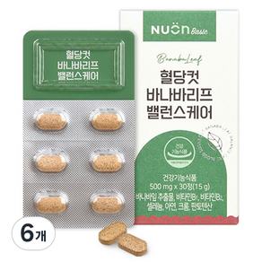 뉴온 혈당컷 바나바리프 밸런스케어 15g, 30정, 6개