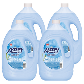 샤프란 섬유유연제 프레쉬 블루 본품, 3.1L, 4개