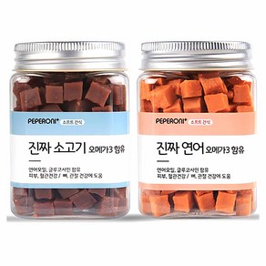 페페로니 강아지 오메가3 트릿, 혼합맛(소고기/연어), 1세트