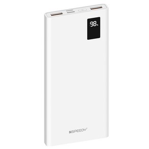 SPEEDY 슬림핏 PD 20W 고속충전 보조배터리 10000mAh 멀티단자 + 20W C타입 케이블, SPE-B2PA10DPQ, 화이트