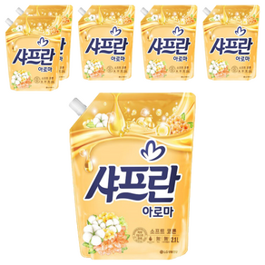 샤프란 아로마 섬유유연제 소프트 코튼 리필, 6개, 2.1L
