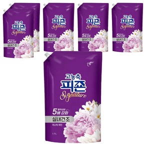 피죤 고농축 실내건조 시그니처 섬유유연제 미스틱레인 리필, 1.7L, 6개
