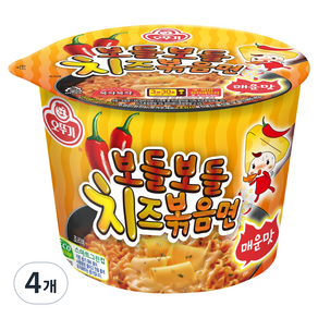 오뚜기 보들보들 치즈 볶음면 매운맛 용기 100g, 4개