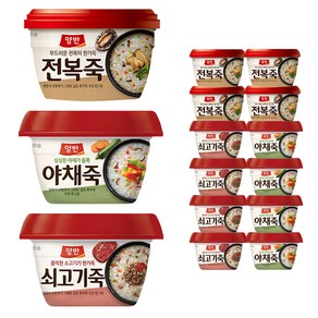 양반 쇠고기죽 287.5g + 전복죽 287.5g + 야채죽 287.5g, 1세트