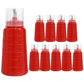 일상속반짝 국내생산 뚜껑 위생 초장 용기 레드, 450ml, 10개