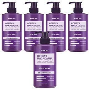 쿤달 허니 앤 마카다미아 헤어 트리트먼트 페어앤프리지아향, 500ml, 5개