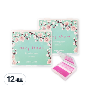 어반리브즈 벚꽃 기름종이 50p + 거울 케이스, 12세트