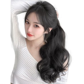 준 단색웨이브 붙임머리 50cm 195g