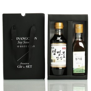 신앙촌 자연을 담은 참기름 220ml + 양조간장 500ml 선물세트, 1세트
