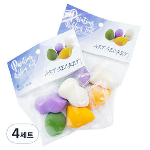 아트시크릿 스텐실 페인팅 스펀지 브러쉬 4종 세트 PP-04, 4세트