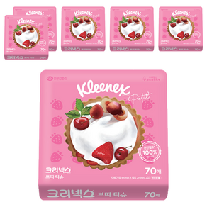 크리넥스 휴대용 쁘띠티슈 2겹 랜덤발송, 70개입, 6개