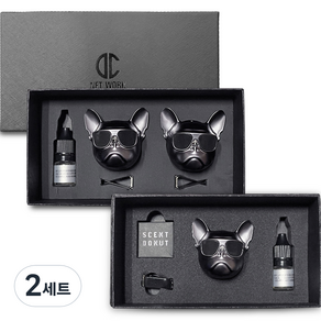 디씨네트워크 차량용 방향제 오일 5ml + 불독 + 클립 + 오일솜 세트 + 오일 5ml + 불독 2p + 클립 2p + 오일솜 2p 세트 무광실버, NO5, 2세트