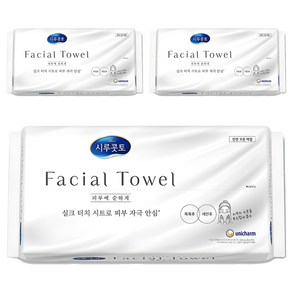 시루콧토 페이셜 타월 40p, 실크터치, 3개