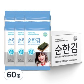 베베푸드 순한김, 조미김, 2g, 60개