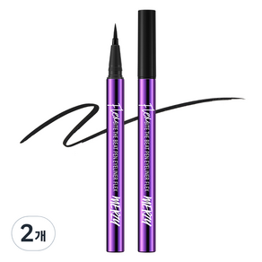 머지 바이트 더 비트 펜 아이라이너 플렉스 0.6g, 2개, 하드블랙