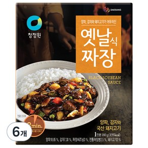 청정원 옛날식짜장, 180g, 6개