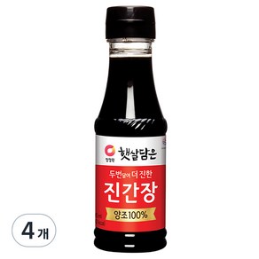 대상 청정원 햇살담은 두번 달여 더 진한 진간장, 200ml, 4개