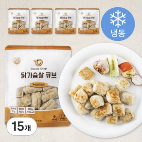 다즐샵 닭가슴살 큐브 오리지널맛 (냉동), 100g, 1개입, 15개