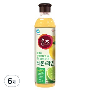 청정원 홍초 레몬&라임, 900ml, 6개