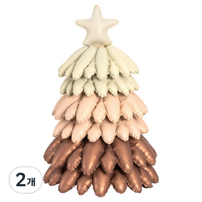조이파티 크리스마스트리 은박풍선 90cm, 라떼, 2개