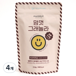 맘껏푸드랩 비건 저당 다크카카오 그래놀라, 4개, 210g