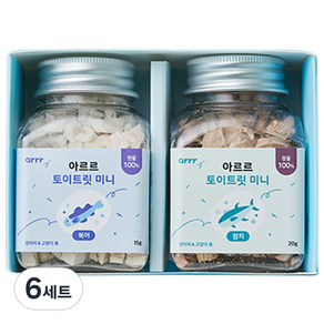 아르르 강아지 토이트릿 미니 피쉬 북어 15g + 참지 20g 선물세트, 혼합맛(북어/참치), 6세트