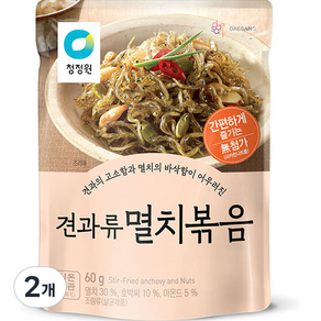 청정원 견과류 멸치볶음, 60g, 2개