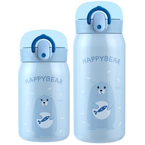 해피베어 원터치 보온보냉병 250ml + 350ml 2종 세트, SKY BLUE, 1개