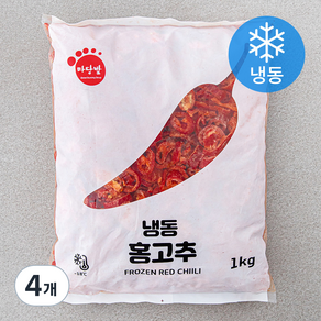 마당발 중국산 홍고추 (냉동), 1kg, 4개