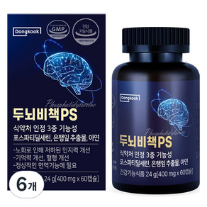 동국헬스케어 두뇌비책 PS 영양제 24g, 60정, 6개